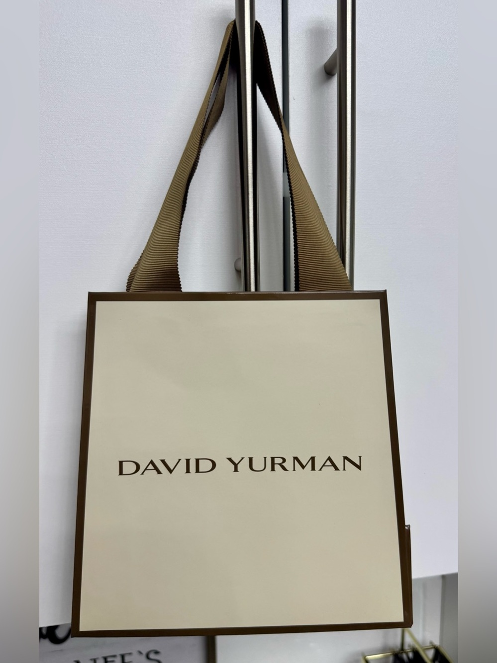 David Yurman Cream and Brown Men's Shopping Tote